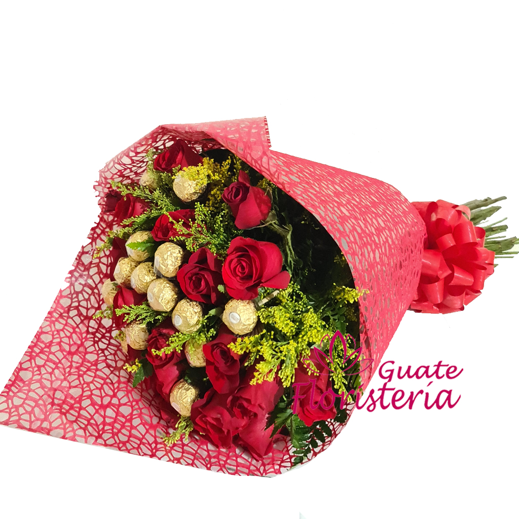 Ramo de Rosas y Chocolates – Floristerías Guate