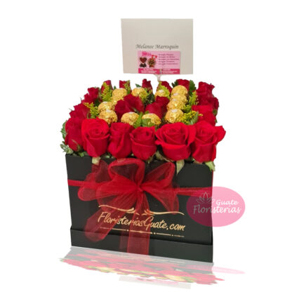 Arreglos florales en caja negra