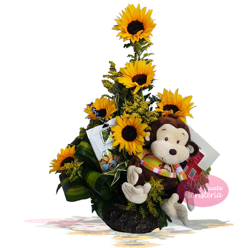 Girasoles con Peluche – Floristerías Guate