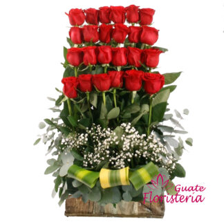 Arreglo floral de rosas rojas – Floristerías Guate