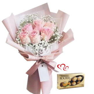 Ramo de flores a domicilio con chocolates